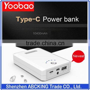 Original Yoobao 10400mAh Type C Power Bank 2.4A Fast Charging For Xiaomi 4 / NOKIA N1 / Macbook / Cellphone