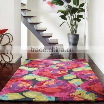 Cut or loop pile hand carved Area rugs made in China