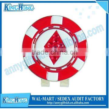 Round Red Diamonds Golf Hat Clip