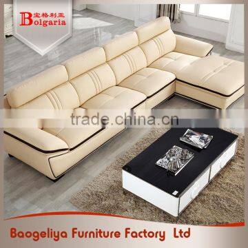 French Design Geniune leather sectional modern l shape sofa