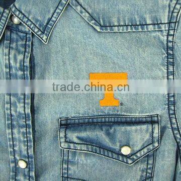Wholesale Washed Cotton Denim Shirt Men photo-2