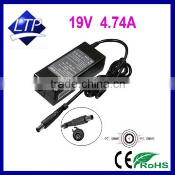 High copy Brand new ac Adapter 19V 4.74A 7.4*5.0mm with pin power supply for HP 391173-001 90W notebook charger