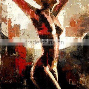 Gallery wrapped beautiful sexy girl canvas oil painting art