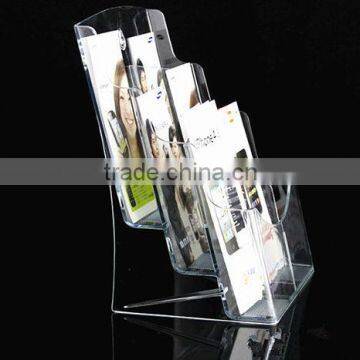 Hot sales tabletop magazine acrylic rack shelf manufacturer