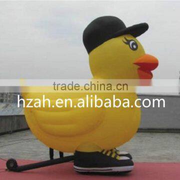 Giant Inflatable Yellow Duck with Baseball Hat