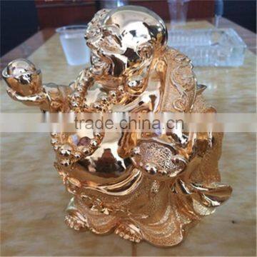 Golden Maitreya Buddha, die-casting gold plated metal crafts for collection