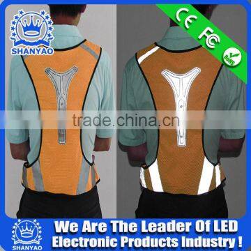 2016 Hot Selling LED Cycling Reflective Safety Mesh Vest For Road Safety At Night photo-5