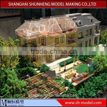 miniature scale model maker, residential house building model with lighting system