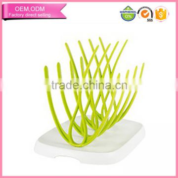 Manufacture supply BPA free durable green sprout drying rack for baby milk feeding bottle