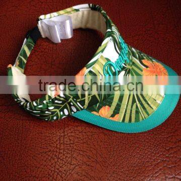 Custom 3d Embroidery Floral Sun Visor Hats With Back Closure photo-3