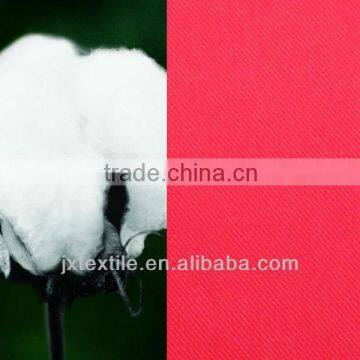 peach skin cotton red jacket fabric 263gsm 10s*10s 74*44