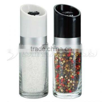 SINOGLASS trade assurance adjustable grinding ceramic mechanism170ml jar glass salt and pepper mill