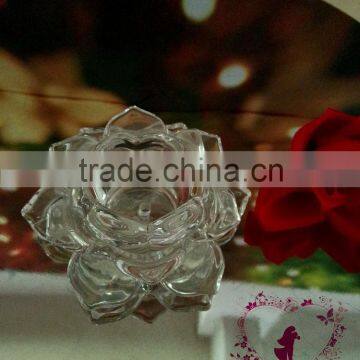 Lotus Flower Glass Crystal Tealight Candle Holders in Wedding Favors for Wholesale photo-3