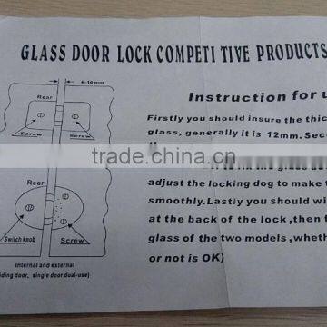 Stainless Steel Door Lock With 3 Brass Keys for Glass Door photo-4