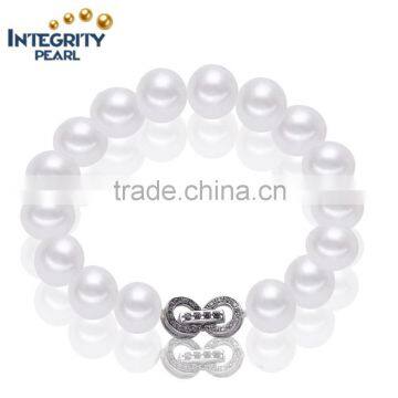 11-12mm AA potato shape white nice morden design freshwater river pearl bracelet