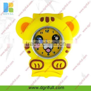 animal silicone snap band watch