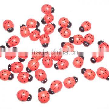Wooden fridge magnet ladybird sticker for promotion handmade painting ladybug decoration in home DIY buttom decorative beetles