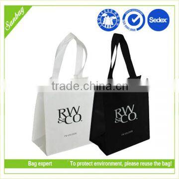 recycling promotional pp non woven shopping bag black and white