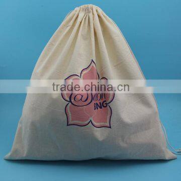 Good quality hot selling white cotton rice pouch with drawstring