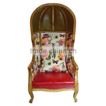 Antique style wooden hotel chair princess chair in bird nest appearance