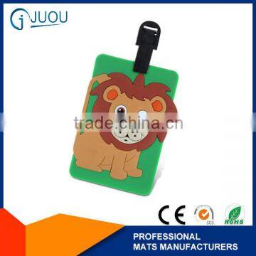 custom standred size lion shaped soft pvc luggage tag