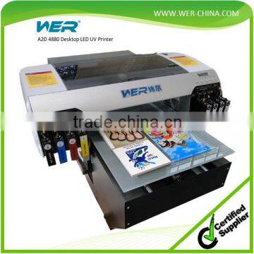 High Quality A2 size 8 color WER-D4880UV flatbed uv printer for Canton Fair