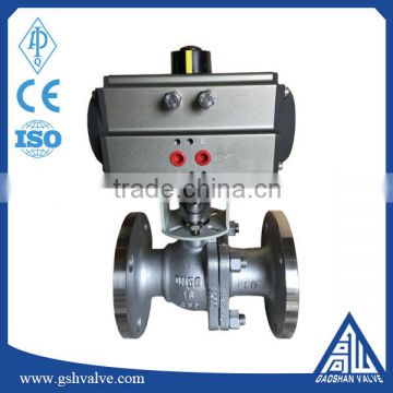 pneumatic stainless steel cf8 flange ball valve