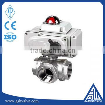 304 316L/R electric female three way ball valve