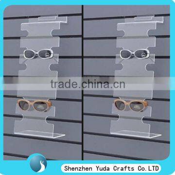 acrylic slatwall sunglass display clear perspex slatwall glasses display plexiglass eyewear display shelf