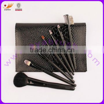 Black 7pcs hand made make-up brush set