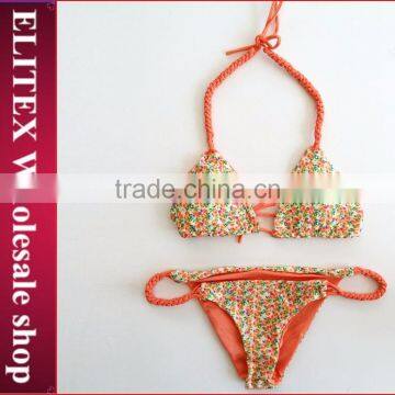 Wholesale Orange Fashion Sexy Two Piece Braid Woman 2017 Bathing Suit