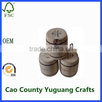 unfinished wooden coffee bean barrel wholesale