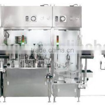 Plastic syringes filling and closing machine line