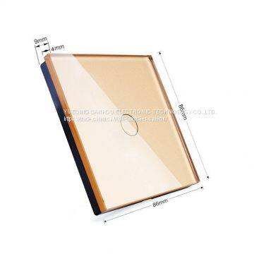 EU Standard One Gang Two Way Crystal Glass Panel With Red & Green LED Touch Switch photo-4