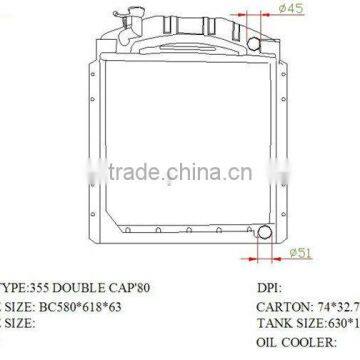 OEM Radiator for Benz 355 DOUBLE CAP80 BZ071