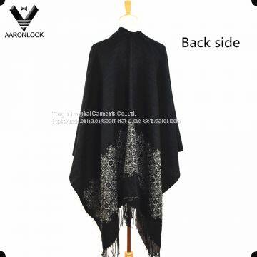 2017 New Custom Design Jacquard Cashmere Lady Knit Shawls photo-3
