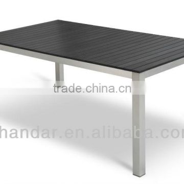 Outdoor brushed aluminum frame outdoor table polywood table