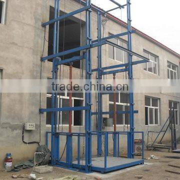 Good Quality Hydraulic Guide Rail Chain Lift Table For Goods Lifting