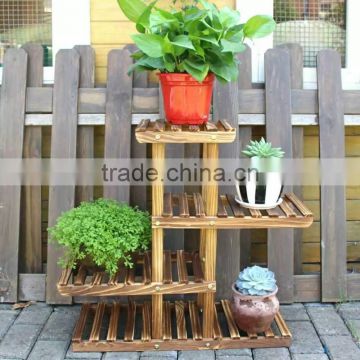 OEM custom wooden flower display spot shelf for room or garden