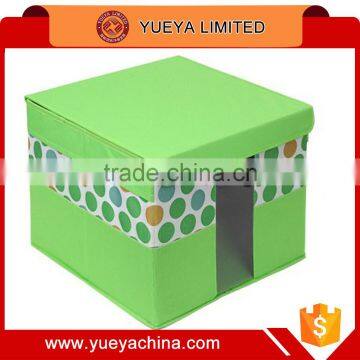 fresh green color classic spotted storage box with clear window