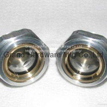 BSP G Thread Round Aluminum Oil Sight Glass for Bizter With Flat Tempered Glass photo-3