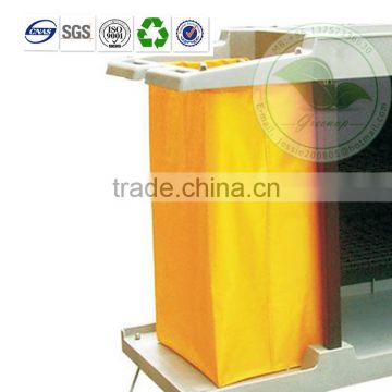 Custom Yellow Vinyl Tarpaulin Cleaning Cart Rubbish Bag