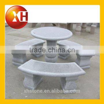 Garden round marble table with leg for outdoor furniture