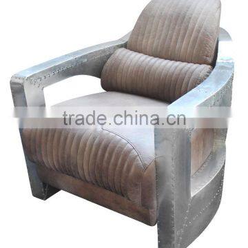 High Quality Classic Genuine Leather Living Room Sofa With Stainless Steel Frame photo-5