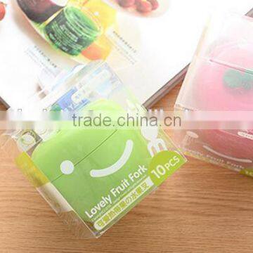 CY046 Apple Shape Plastic Fruit Forks Set With Stand Container Dessert Salad Forks for Kitchen Table Accessories photo-6