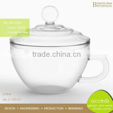 Clear Fancy Glass Candy Canister With Glass Lid photo-2