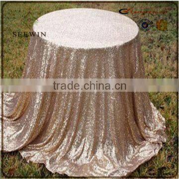 Glossy Round Fancy 100% Polyester Sequin Table Cloth Overlay for Wedding Party Home Use photo-2