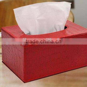 Wholesale Stock Small Order Rectangle PU Tissues Storage Box Napkin Holder