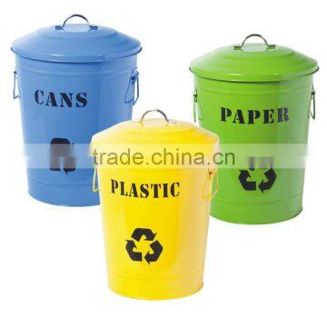 Large Metal Trash Can_Garden Outdoor Sundries Collector photo-2