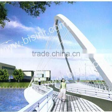 River Landscape Steel Structure Bridge, Metal Construction Decorative Bridge With CAD Design(BF08-Y10004) photo-2